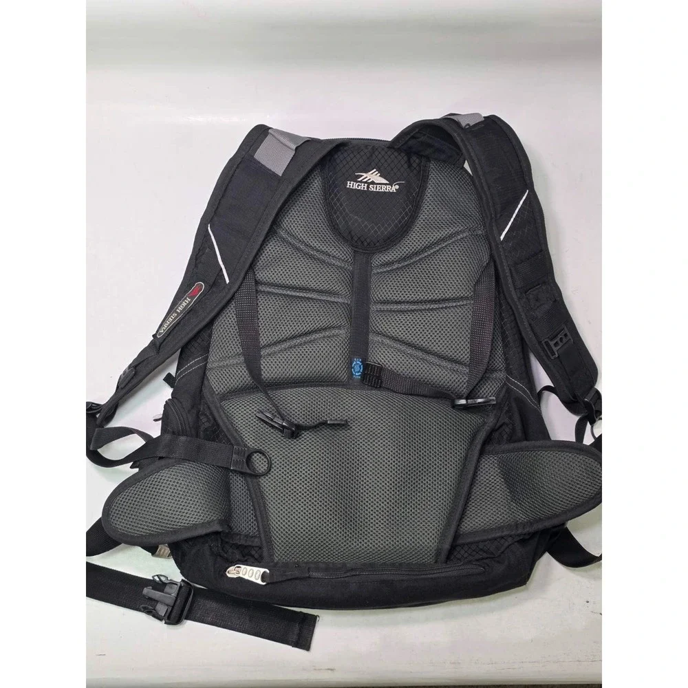 High Sierra Laptop Backpack Black Multi Compartments Travel Gym Zip Pockets‎